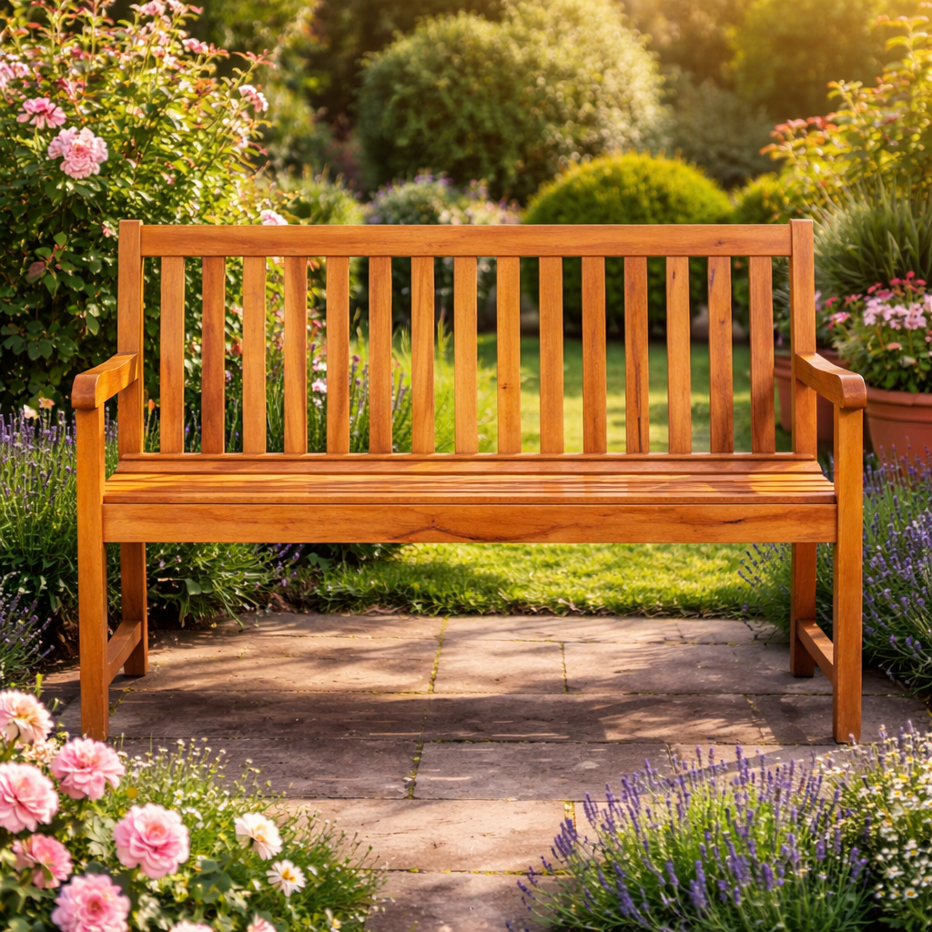 Acacia Wood Garden Bench 110cm | 2 Seater